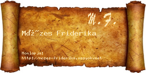 Mózes Friderika névjegykártya